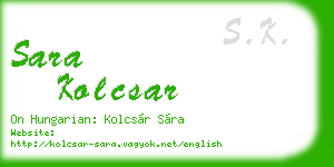 sara kolcsar business card