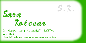 sara kolcsar business card